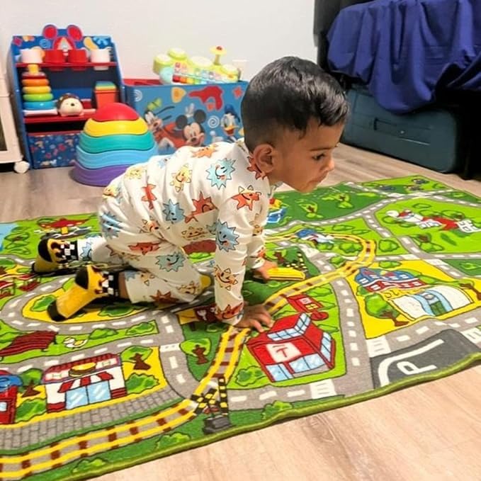 Booooom Jackson Car Rug with Exquisite Box, Washable Rug Kids Area Rug Play Mat - Image 7