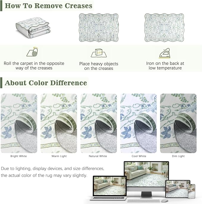 DCX Green and Blue 8x10 Rug, Kid & Pet Friendly - Image 4