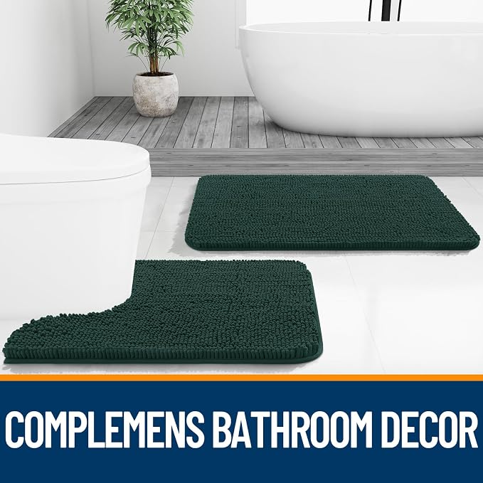 OLANLY Bathroom Runner Rugs 70x24, Soft Absorbent Chenille Bath Rugs, Rubber - Image 7