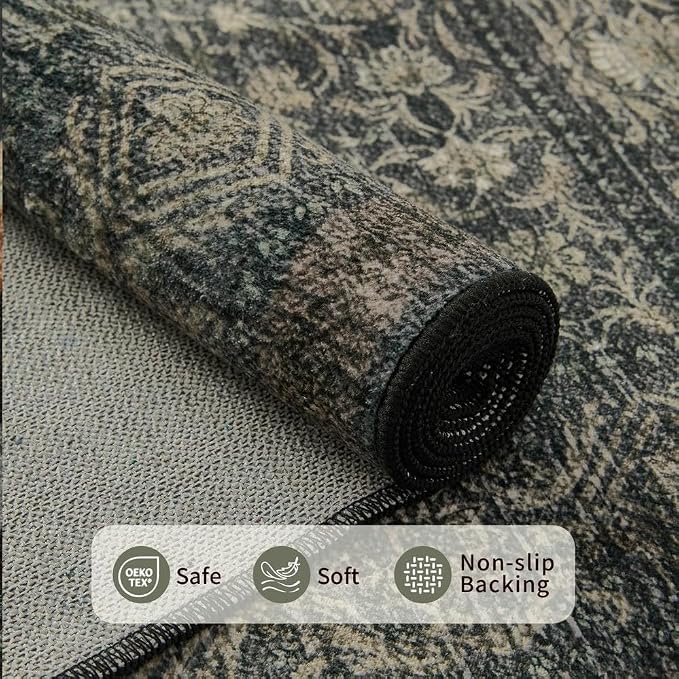 9x12 Washable Area Rug for Living Room, Extra Large, Durable Low Pile Non Slip - Image 7