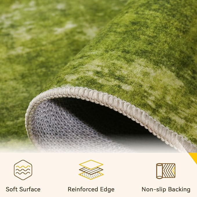 RELEANY Washable Area Rugs 5'x7' Non-Slip Modern Abstract Soft - Image 5