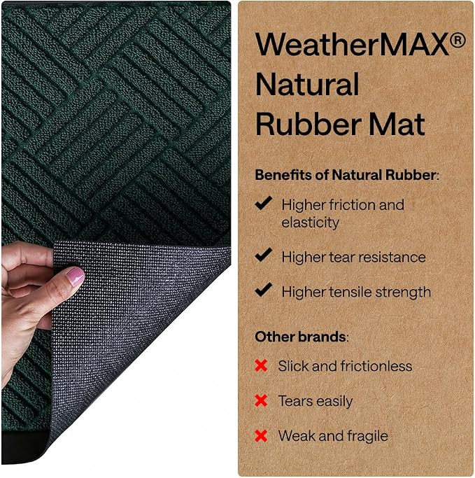 GORILLA GRIP 100% Waterproof All-Season WeatherMAX Doormat US Designed Natural - Image 6