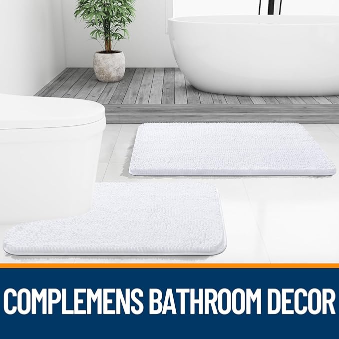 OLANLY Large Bathroom Rugs 50x30, Extra Soft Absorbent Chenille Bath Rugs - Image 7