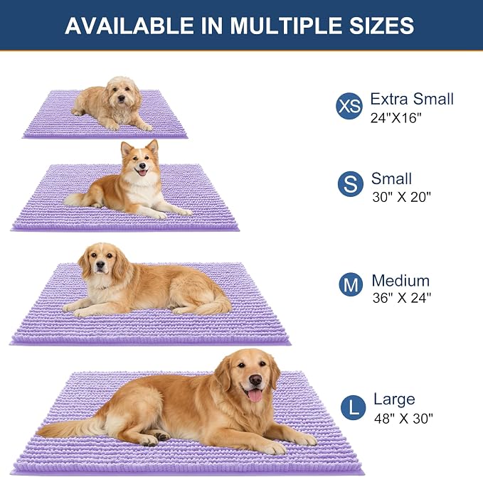 OLANLY Dog Door Mat for Muddy Paws 24x16, Ultra Absorbent Chenille Mud Doormat - Image 2