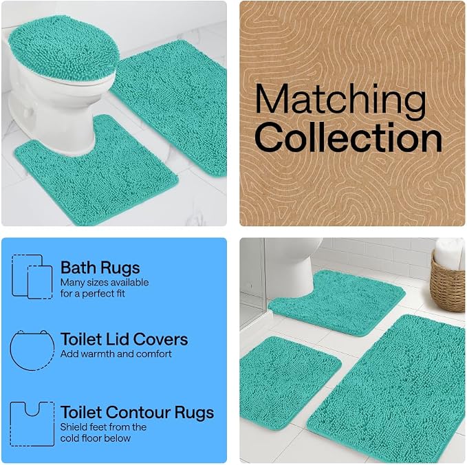 GORILLA GRIP Plush Absorbent Shaggy Chenille Bath Rug Mat - Image 8