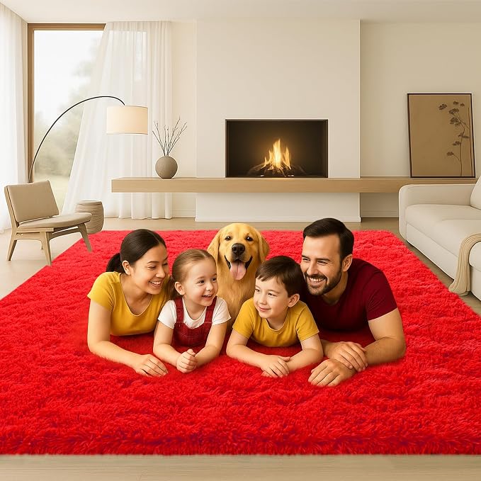 8x10 Area Rugs Living Room, Large Plush Fluffy Bedroom Carpet, Non-Slip - Image 3
