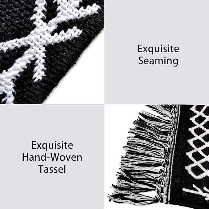 IOHOUZE Kitchen Hallway Runner Rug -2'x6' Boho Black White Entryway Runner Rugs - Image 4