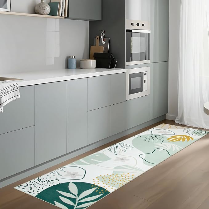 Lahome Green Runner Rugs for Hallway 2x10, Extra Long Washable Non-Slip Kitchen - Image 5