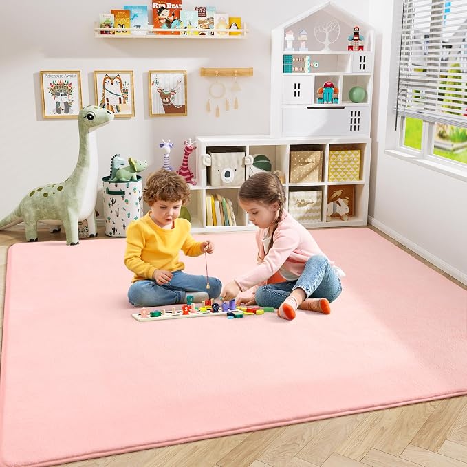 Amearea Large Modern Area Rugs for Bedroom Living Room, 5x8 Feet Pink Thickened - Image 6