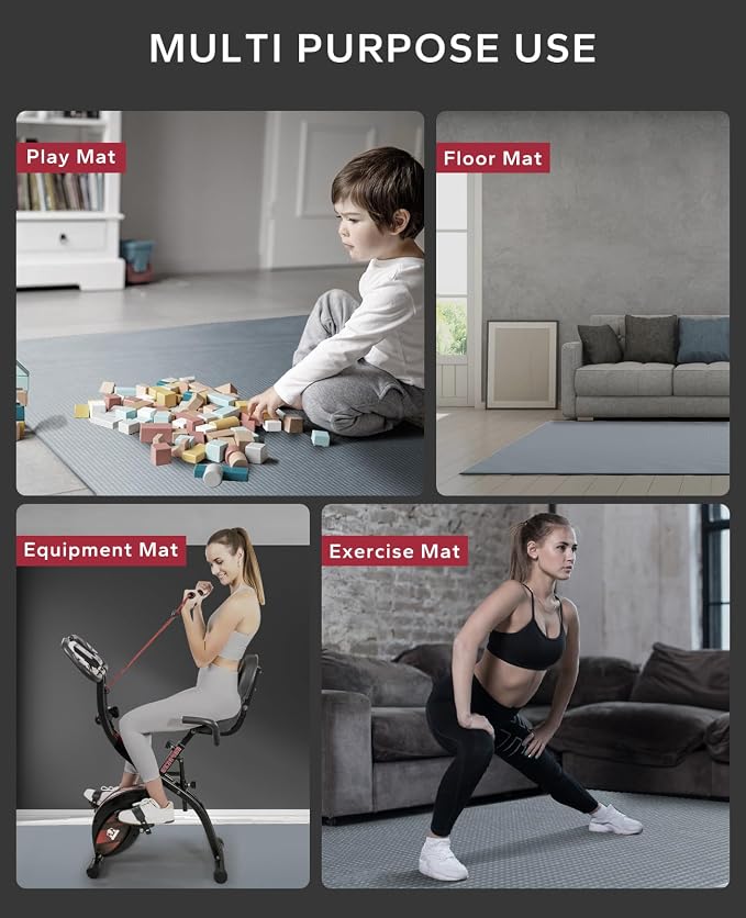 HAPBEAR Large Exercise Mat-7'x5'/6'x8'/6'x9'/6'x10'/6'x12'x8mm, Ultra Durable - Image 5