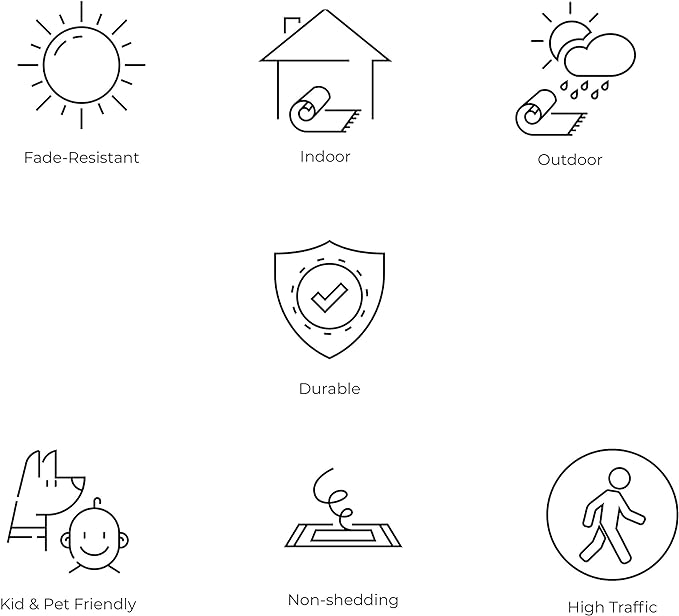 JONATHAN Y Boho Medallion Indoor Outdoor Area Rug 4X6 Black/Gray, Estrella - Image 9