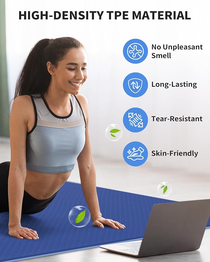 CAMBIVO Yoga Mat 72" x 48" Large Workout Mat - Image 5
