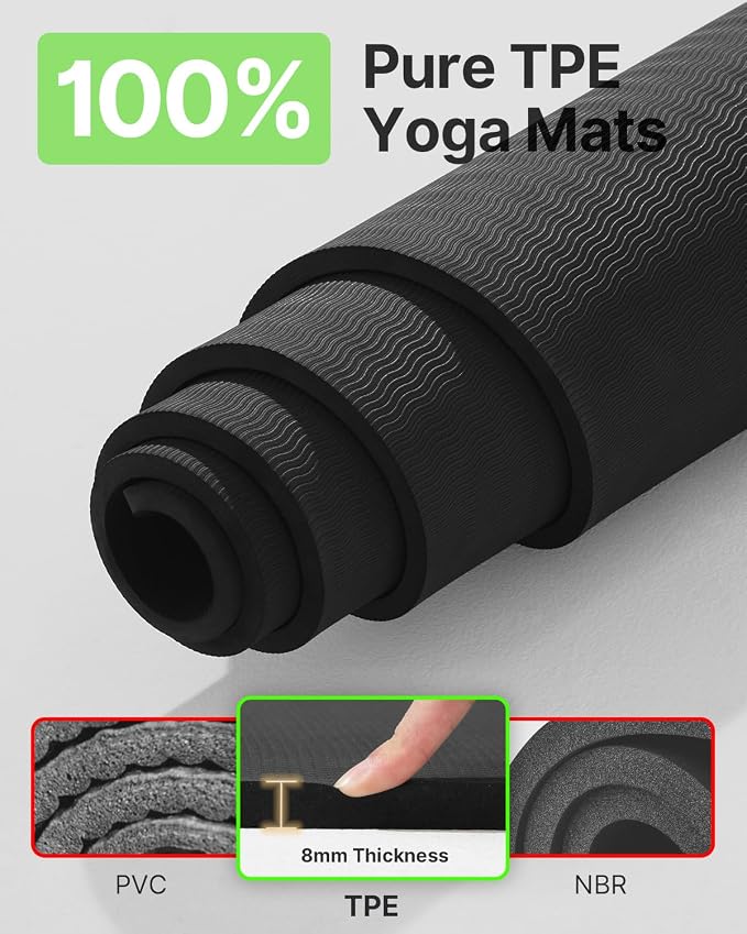 YOTTOY Large Yoga Mat, Extra Wide TPE Exercise Mat, Non-Slip Workout Mat - Image 4