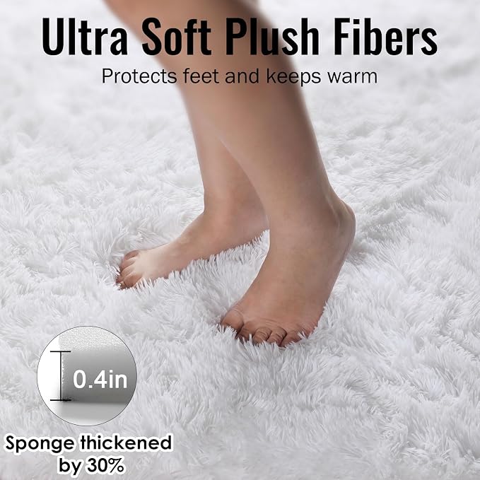 PAGISOFE Soft Comfy White Area Rugs - Image 6