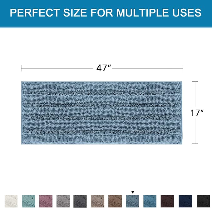 H.VERSAILTEX Bath Rugs for Bathroom Washable Non Slip Extra Thick Chenille - Image 2