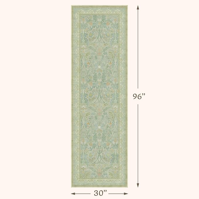 Long Hallway Runner Rug 2'6"x8', Washable Kitchen Rugs Non Slip, Woodland - Image 2