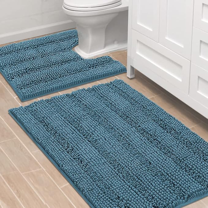 H.VERSAILTEX Bathroom Rugs Bath Rug Set 2 Piece Bathroom Contour Rug Toilet Mat by HVERSAILTEX
