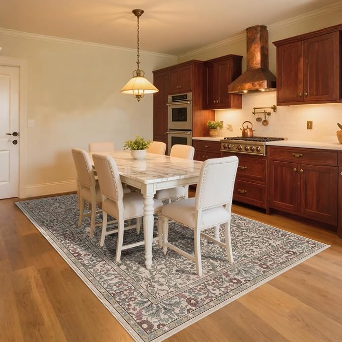 4x6 Area Rug for Bedroom Beside Rug, Laundry Room, Washable Non-Slip Low Pile - Image 3