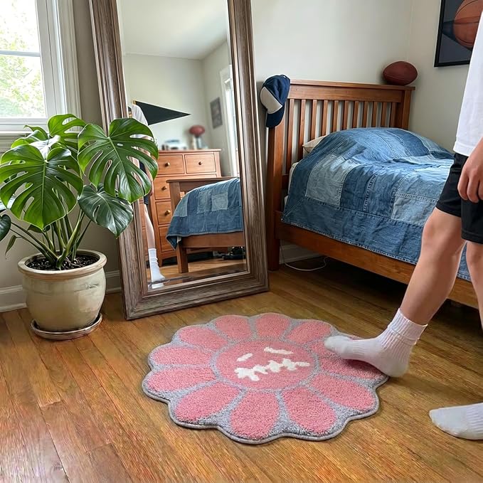 Trippy Happy Face Rug Cool Rugs Tufted Quick Dry Bath Mats - Image 6