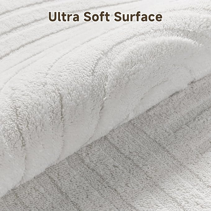 Pauwer 3x5 Washable Area Rugs for Living Room Modern White Solid Color Soft - Image 3