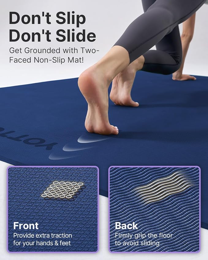 YOTTOY Large Yoga Mat, Extra Wide TPE Exercise Mat, Non-Slip Workout Mat - Image 4