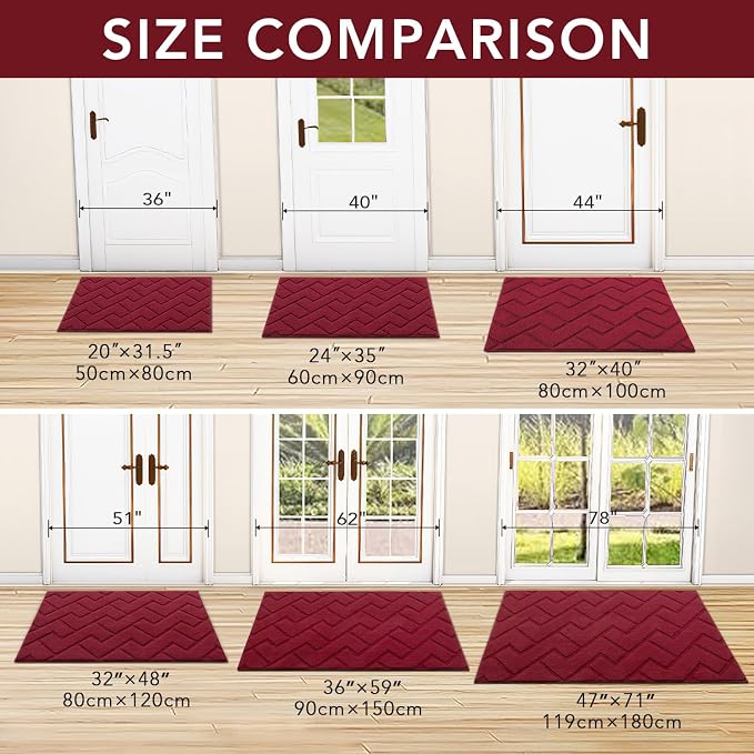 hicorfe Front Door Mat Outside Entrance, Stain and Fade Resistant, Non Slip - Image 3