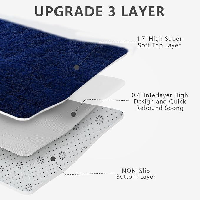 Shag Runner Rug for Bedroom Living Room 3x7 Upgrade Non-Slip Fluffy Soft - Image 8