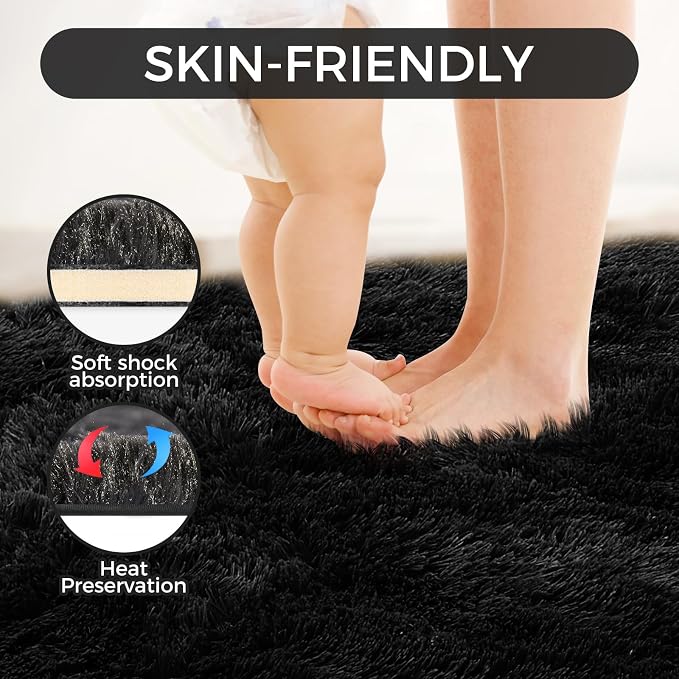 5X8 Ultra Soft Rug for Living Room, Fluffy Shag Area Rug for Bedroom, Modern - Image 4