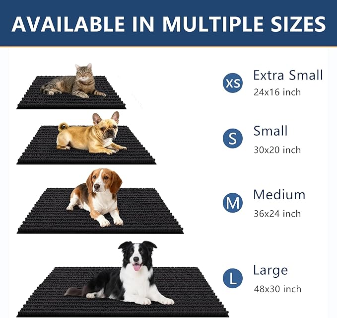 Smiry Dog Door Mat for Muddy Paws 59x20, Absorbent Dirt Trapper, Non-Slip - Image 3