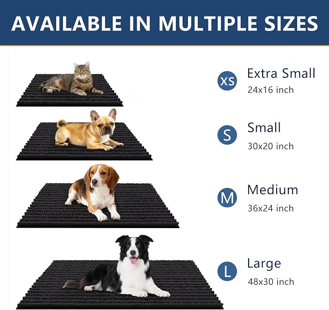Smiry Dog Door Mat for Muddy Paws 47x32, Absorbent Dirt Trapper, Non-Slip - Image 3