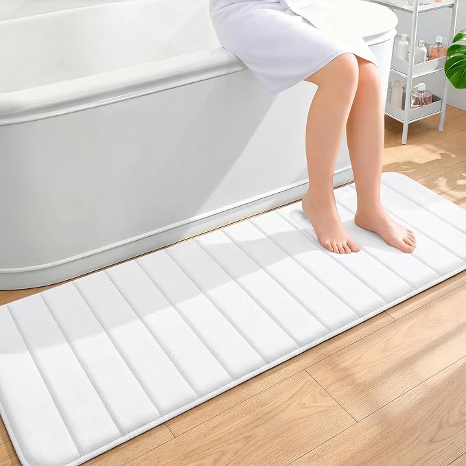 OLANLY Memory Foam Long Bathroom Rugs Runner 59x20, Super Soft Absorbent Bath by OLANLY
