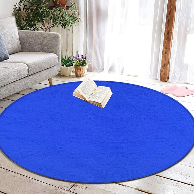Machine Washable Modern Round Area Rug, Room Sofa Yoga Soft Round Carpet - Image 6