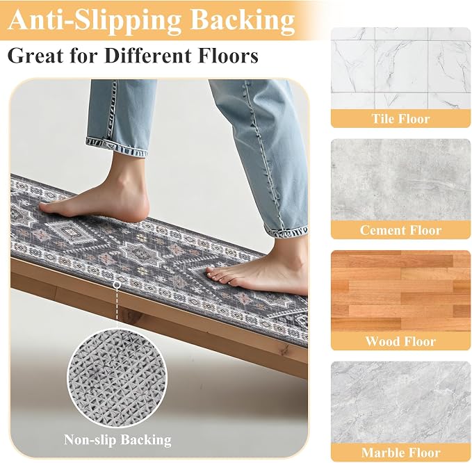HEBE Boho Kitchen Rug Sets 3 Piece - Image 3