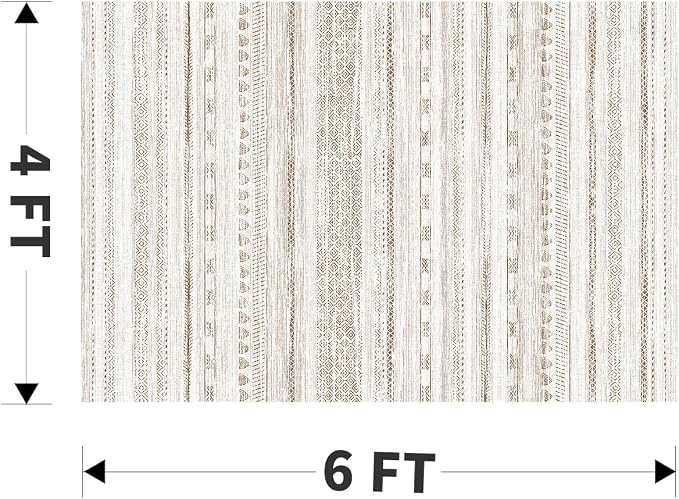4x6 Area Rugs for Living Room Machine Washable Rug Distressed Indoor Carpet - Image 2