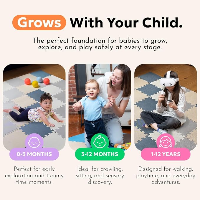 MioTetto Baby Play Mat, Comfortable Playtime Mat – Portable Foam Floor Tiles - Image 3