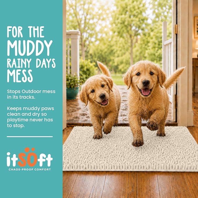 Dog Rugs for Muddy Paws 34x21 | Cleaner Mud Free Floors | Muddy Dogs Mats for - Image 2