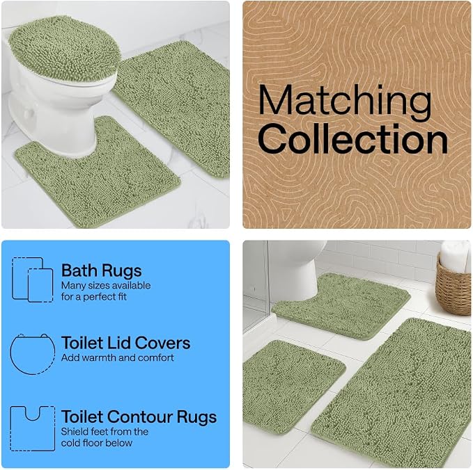 GORILLA GRIP Bath Rug Mat 36x24, Soft Absorbent Chenille, Quick Dry Microfiber - Image 8