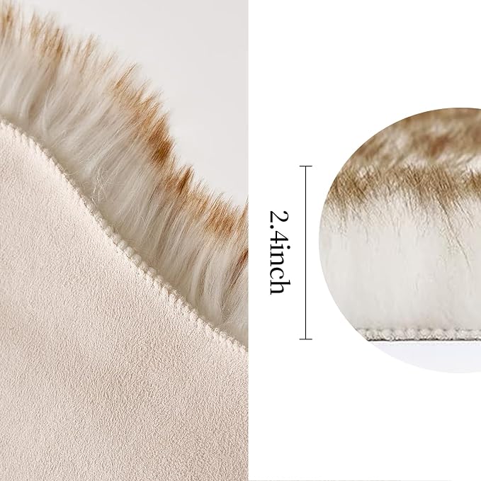 MIULEE 3x5 Feet Faux Fur Sheepskin Rug, Luxury Fluffy Area Rugs - Image 2
