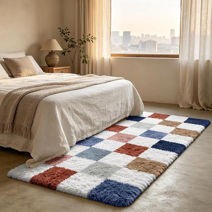 Shag Runner Rug for Bedroom Living Room 2x6 Upgrade Non-Slip Fluffy Soft - Image 3