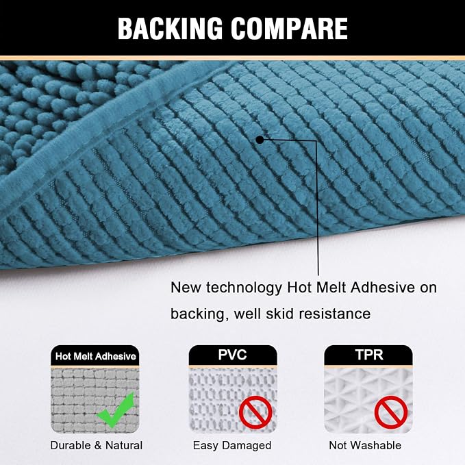 H.VERSAILTEX Microfiber Bath Rugs Chenille Floor Mat Ultra Soft Washable - Image 6