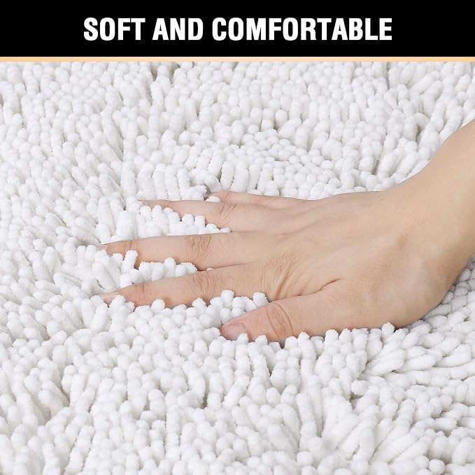 H.VERSAILTEX Microfiber Bath Rugs Chenille Floor Mat Ultra Soft Washable - Image 4