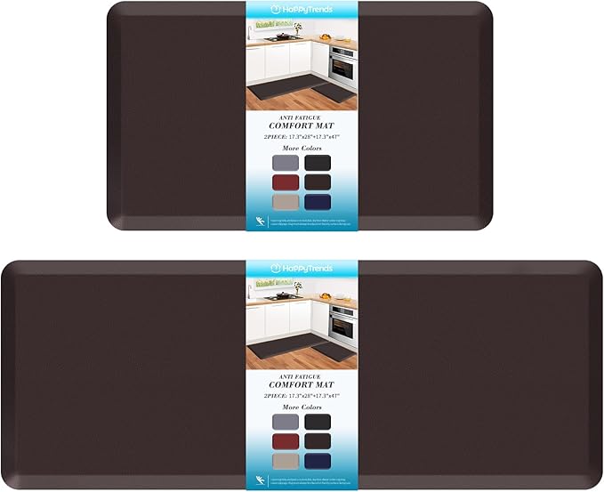 HappyTrends 2 PCS Kitchen Mat Cushioned Anti-Fatigue Floor Mat, Heavy Duty by HappyTrends