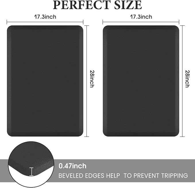 HappyTrends 2 PCS Kitchen Mat Cushioned Anti-Fatigue Floor Mat, Heavy Duty - Image 2
