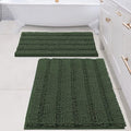 H.VERSAILTEX Bathroom Rugs Bath Mats Sets Super Absorbent Chenille Striped Bath by HVERSAILTEX