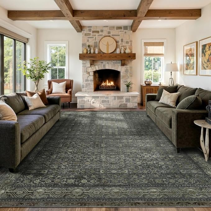 9x12 Washable Area Rug for Living Room, Extra Large, Durable Low Pile Non Slip - Image 4