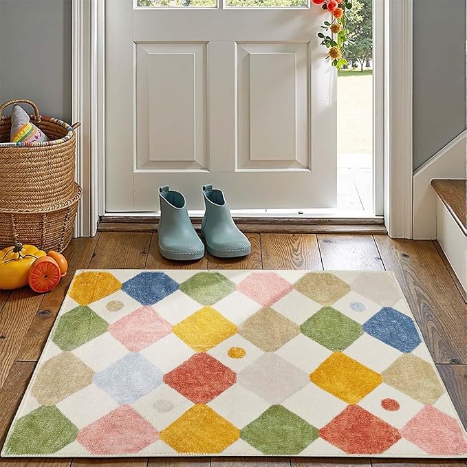 jinchan Macy Area Rug 2x3 Kids Entryway Washable Indoor Doormat Small Soft Non by JINCHAN
