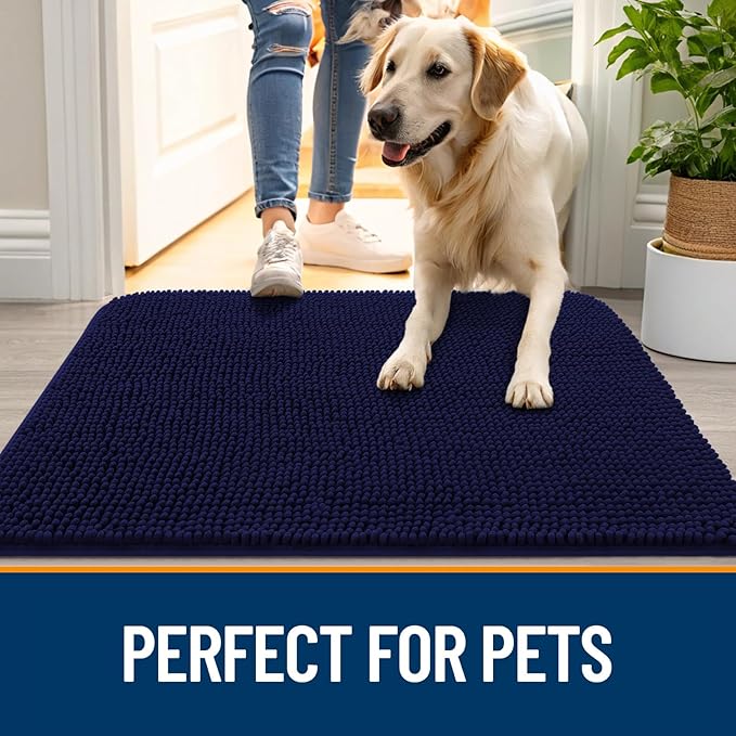 OLANLY Dog Door Mat for Muddy Paws 59x35, Absorbs Moisture and Dirt, Absorbent - Image 6