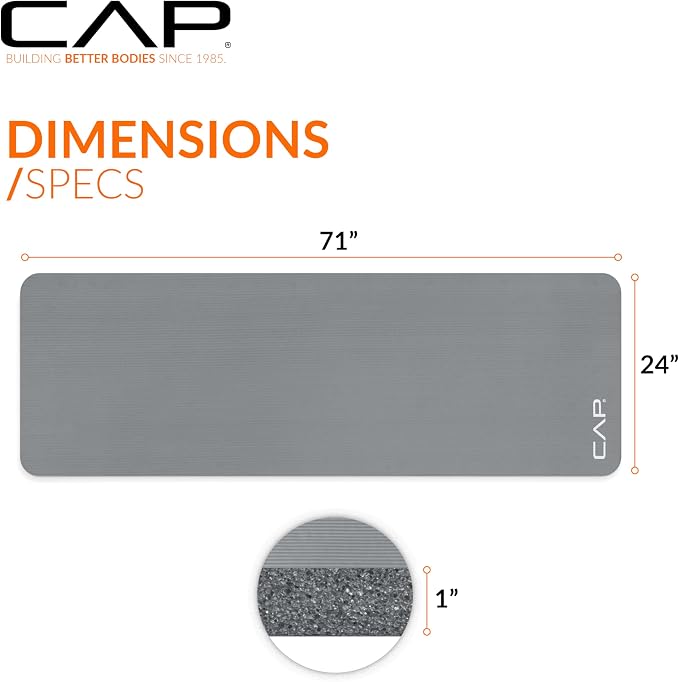 CAP Barbell 1-Inch High Density Exercise Yoga Mat - Image 4