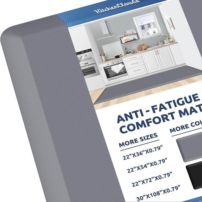 KitchenClouds Kitchen Mat Cushioned Anti Fatigue Rug 22"x72" Water Resistant by KitchenClouds