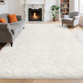 8x10 Area Rug for Living Room, Soft White Fluffy Rug for Bedroom Large Shaggy by TENNOLA